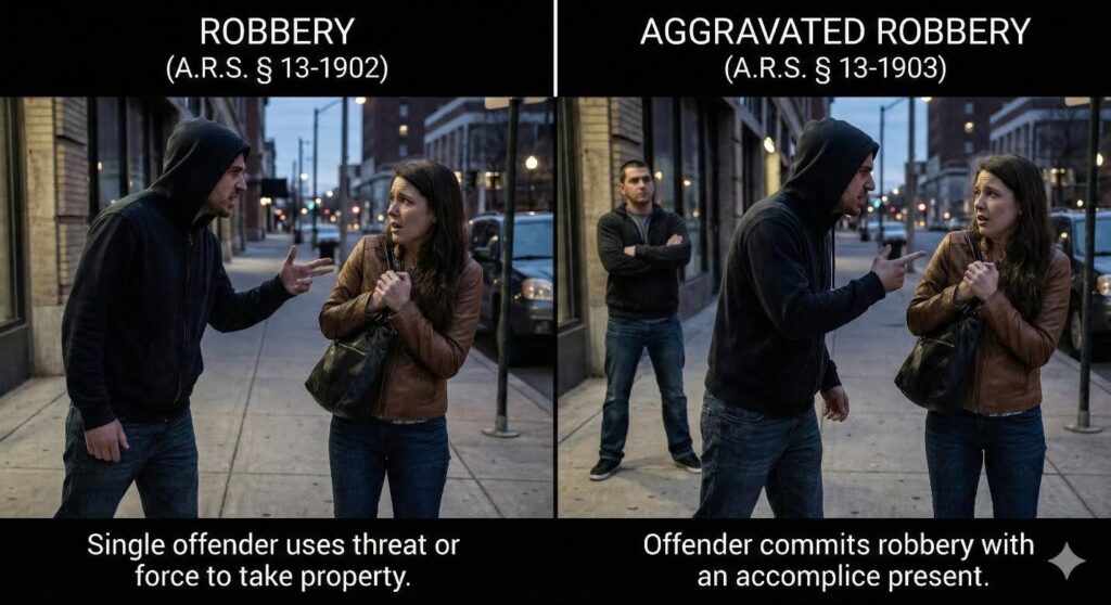 Robbery (ARS 13-1902) vs. Aggravated Robbery (ARS 13-1903)